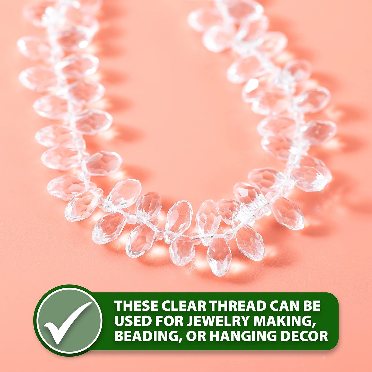 Mandala Crafts 0.3mm Clear Sewing Thread Transparent Nylon Invisible Thread for Sewing Quilting - 306 Yds Monofilament Fishing Line String for Hanging and Wigs