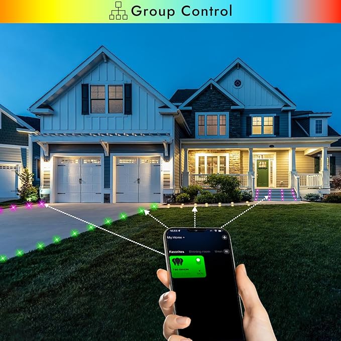 FVTLED LED Deck Lights Kit, 50pcs Φ1.22 WiFi Smart Phone Control Low Voltage Recessed RGBW Deck Lighting Waterproof Outdoor Yard Path Stair Decor, Black