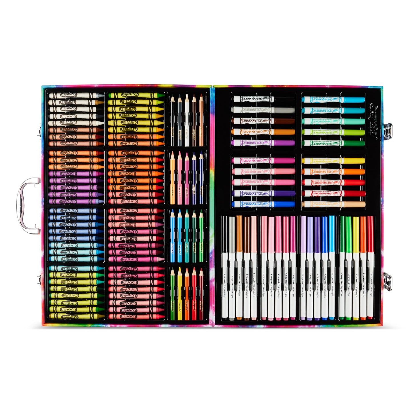 Crayola Inspiration Art Case Coloring Set - Tie-Dye (140ct), Art Supplies Set For Kids, Travel Drawing Kit, Holiday & Christmas Gift for Girls & Boys, Ages 5+ [Amazon Exclusive]