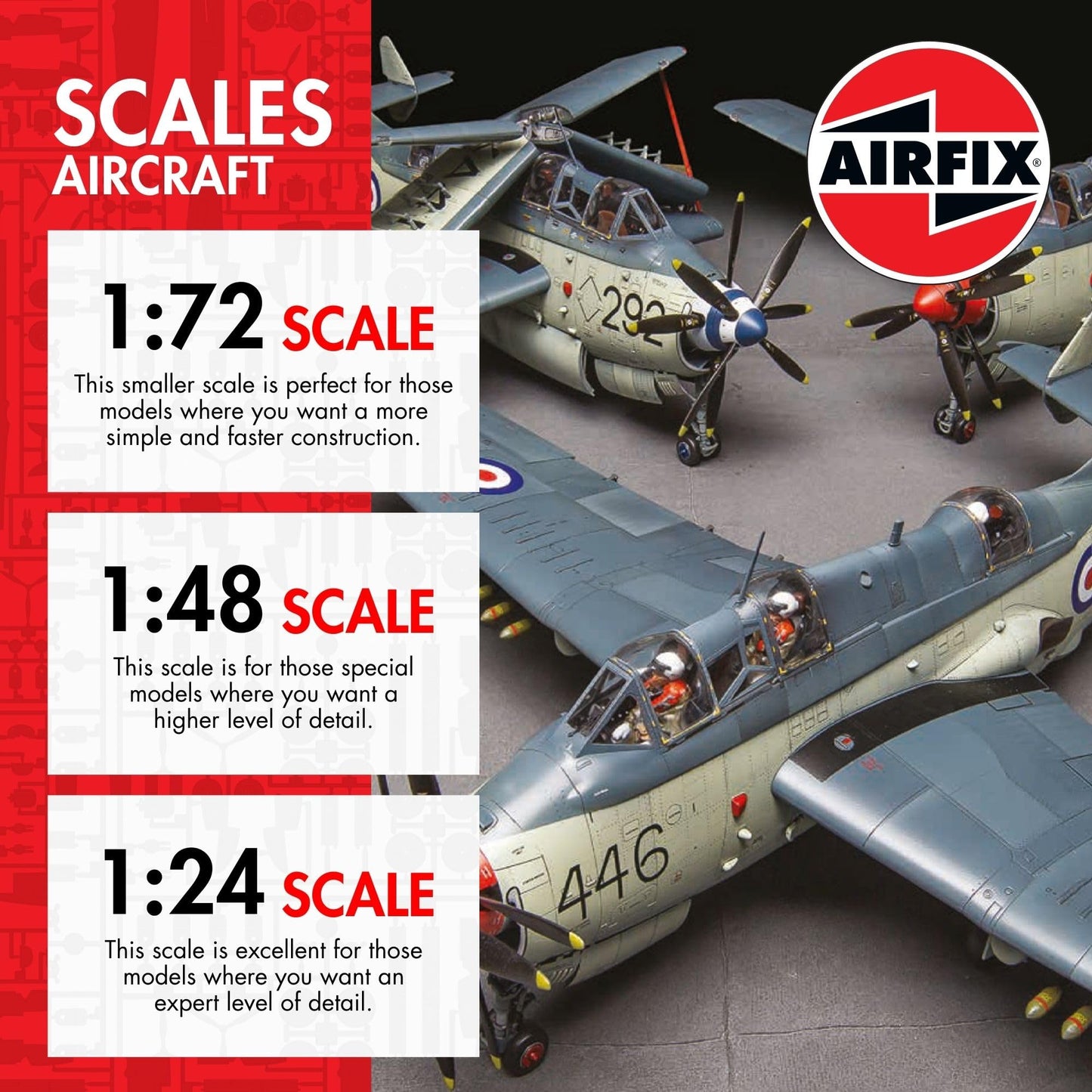 Airfix Starter Set - A55001 Supermarine Spitfire MkVc Model Building Kit - Plastic Model Plane Kits for Adults & Children 8+, Set Includes Decals, Paints, Brushes & Poly Cement - 1:72 Scale Model