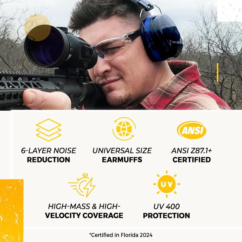 High-Performance Shooting Earmuffs & Eye Protection Glasses | Ultimate Comfort & Safety