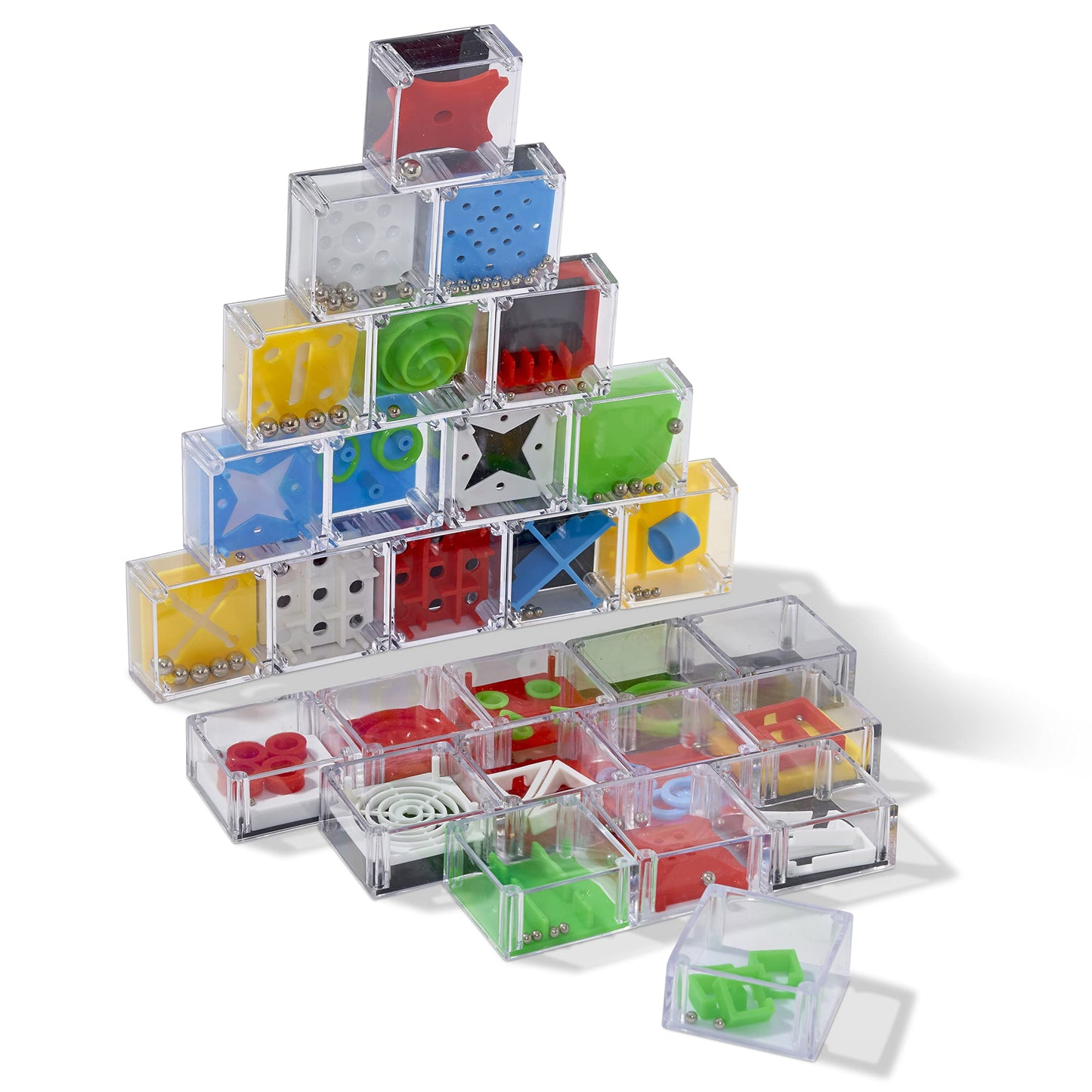 THE TWIDDLERS 28 Mini Maze Puzzle Cube Game Brain Teaser Challenge, Assorted Difficulties, Perfect Kids Science Party Bag Favours, Christmas Cracker Stocking Fillers, Cool Classroom Rewards