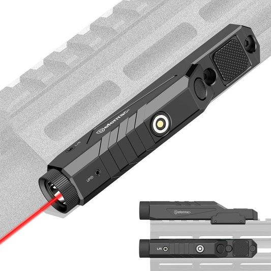 DEFENTAC 1600 Lumens Red Beam Light Combo Compatible with Mlok/Picatinny for Rifle, Weapon Light with with Momentary Strobe, Rechargeable
