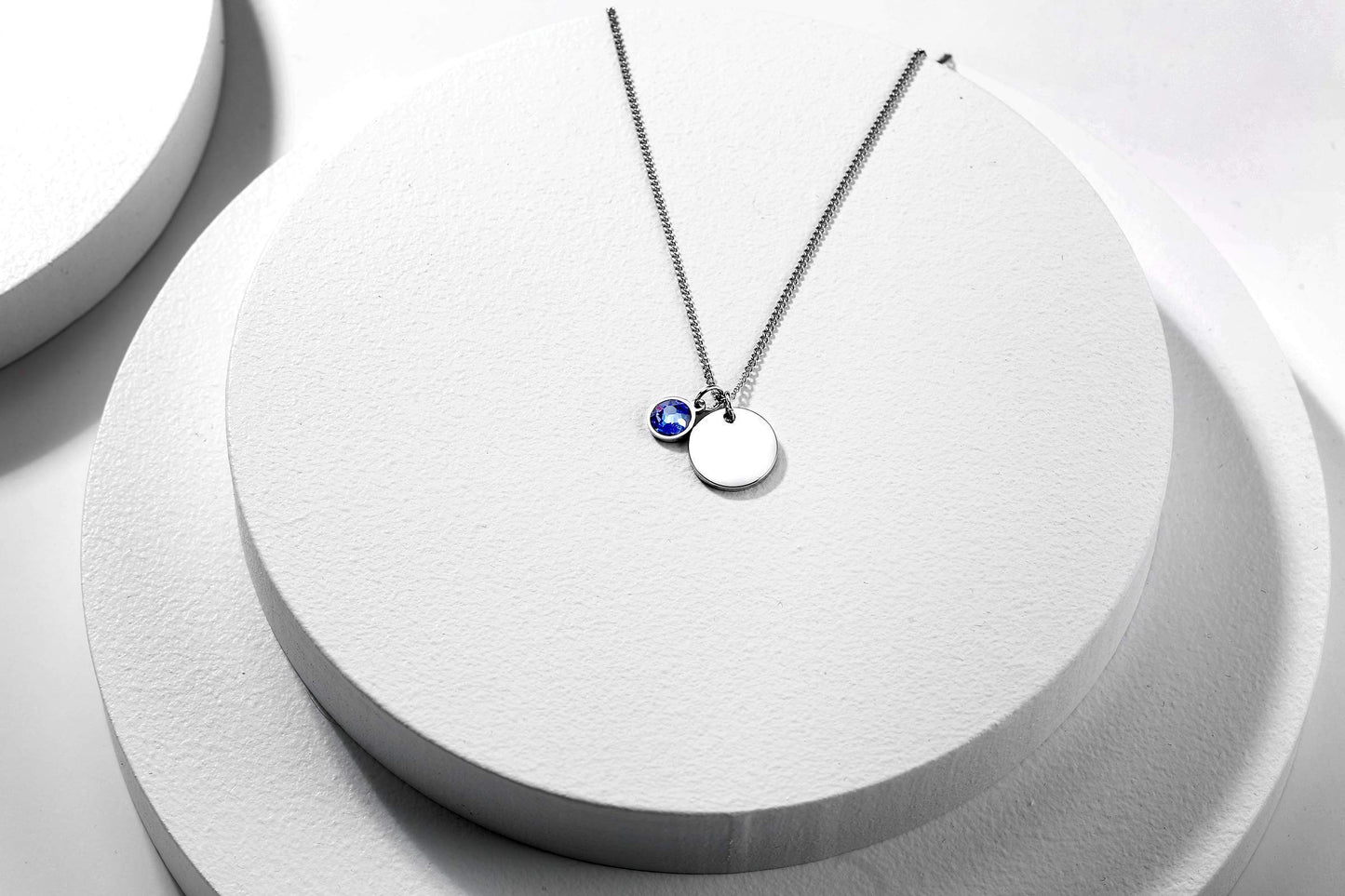 TMT Personalised birthstone necklace with gift box engraved for Daughter Mum Best Friend Girlfriend Birthday 18th 21th 30th 16th 13th Initial Name Letter pendant