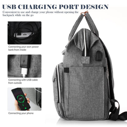 RJEU Laptop Backpack Women, Anti-theft School Backpack for Teenager Girls,Waterproof High School Bookbag Computer Bag with USB Charging Port for Travel Business College