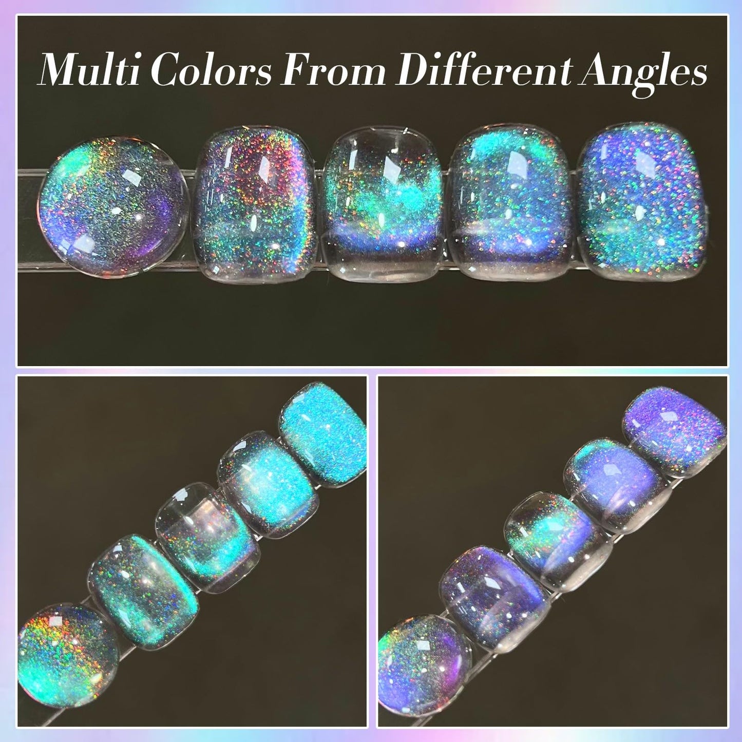 Born Pretty 9D Cat Magnetic Eye Gel Nail Polish Holographic Rainbow Gel Polish Blue Purple Soak Off U V LED Gel Polish Nail Art Design Manicure Salon DIY Home 15ML