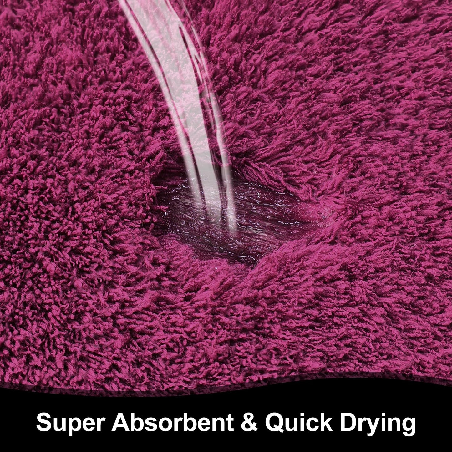 ATRUG Bathroom Rugs 24"x17", Burgundy Extra Soft Absorbent Bath Mat, Rubber Backing Quick Dry, Machine Washable Microfiber Bath Rugs for Bathroom Floor, Shower, Bedroom, Tub