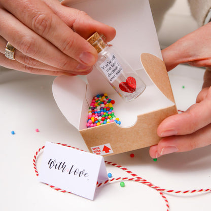 Anniversary Present for Her & Him, Romantic Gift to Boyfriend & Girlfriend, Message in Bottle I Love You Gifts Wife Husband (Heart - You're Still the Best Decision I Ever Made, In Craft Gift Box)