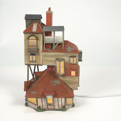 Department 56 Polyresin, Plastic, Stone Powder, Harry Potter Village The Burrow Lit Building, 9.06 Inch, Multicolor