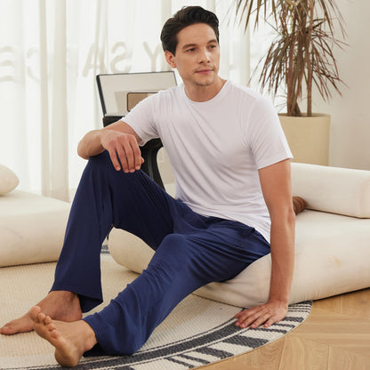 BAMBOO COOL Mens Pajama Pants Sleep Lounge Bottoms Soft Comfy Long Pj Pant Sleepwear with Pockets 2 Pack