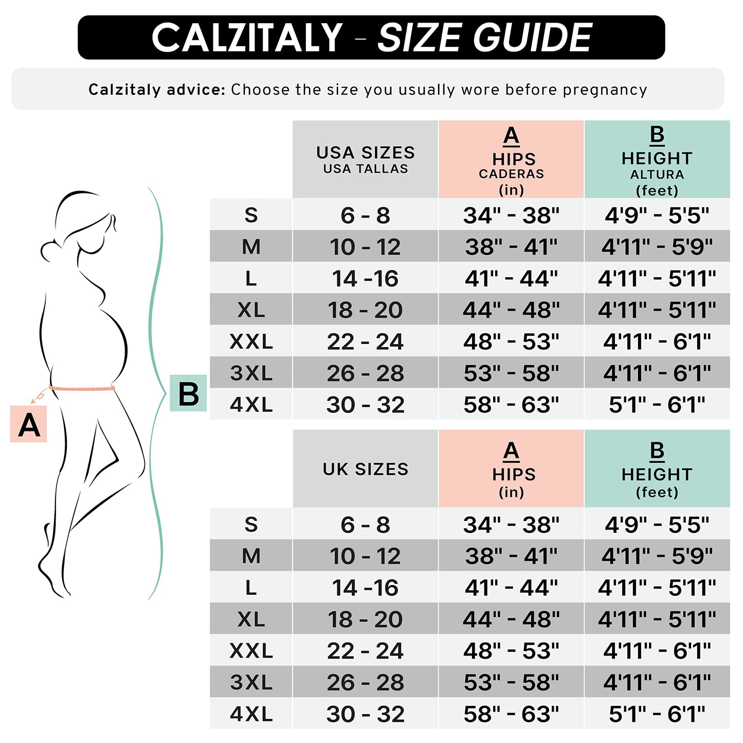 CALZITALY - 2 PAIRS Semi Opaque Maternity Tights, Pregnancy Tights, ComfortableMaternity Pantyhose, 40 DEN | MADE IN ITALY | (L, Black Color)