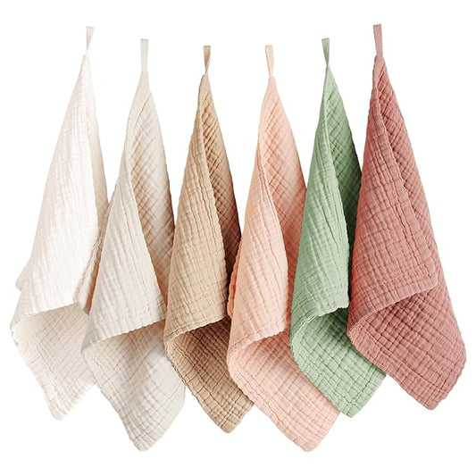 Konssy 6 Pack Face Cloths, Soft Wash Cloth