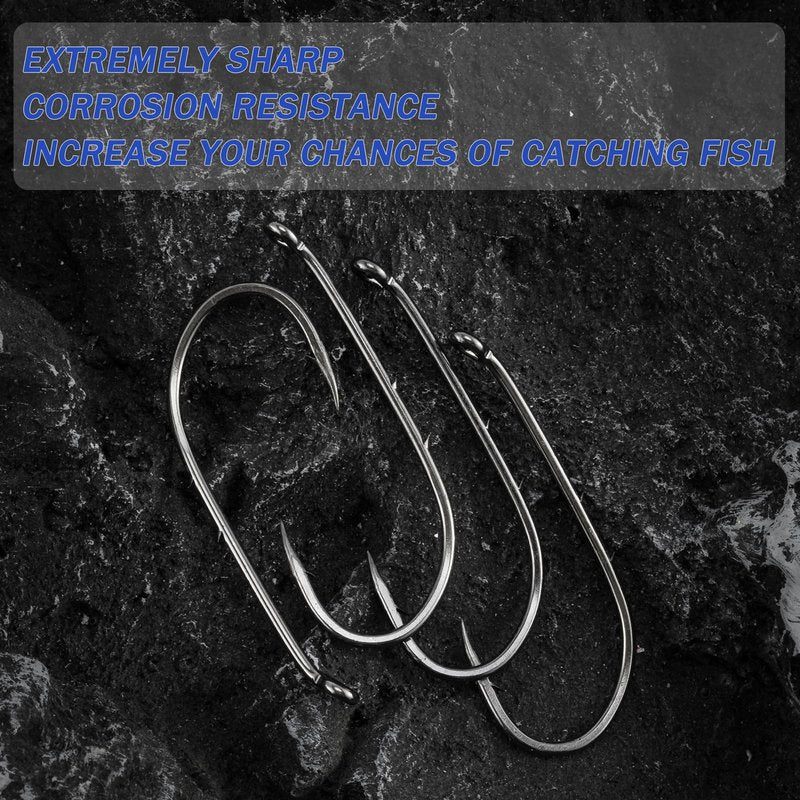 Dr.Fish 100 Pack Baitholder Hooks Freshwater Fishing Hooks, Down Eye, Offset, Walleye/Trout/Crappie/Panfish/Bluegill Saltwater Fishing #10