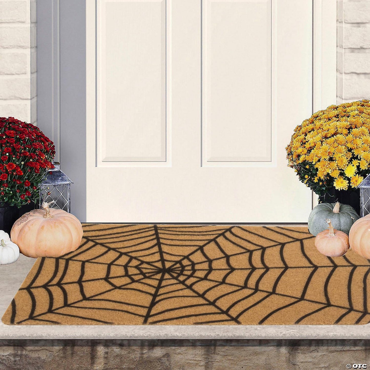 Halloween-Decor Spider-Web Welcome-Doormat for Outdoor-Entrance - Non-Slip Backing Coir-Front-Door-Mat 17x30 inch Fall-Holiday-Door-Mat