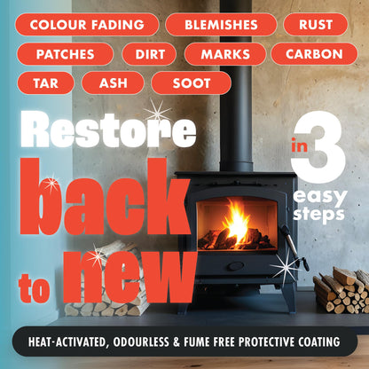 Dirtbusters Stove Cleaning Care Kit, With Exterior Spray, Glass Cleaner Paste & Stove Polish, Clean, Protect & Restore Log Burners & Grates