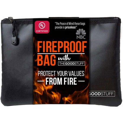 Fireproof Money Bag for Cash (10" x 13") – Waterproof Document Holder with Zipper, Protects Important Papers, Passports & Valuables from Fire & Water – Secure Storage for Home, Office & Travel