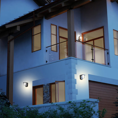 FLORNIA LED Outdoor Wall Light with Motion Sensor, Outside Wall Light Main Powered with PIR, External Garden Weatherproof Aluminium Lamp (900LM 13.5W 4000K IP44)