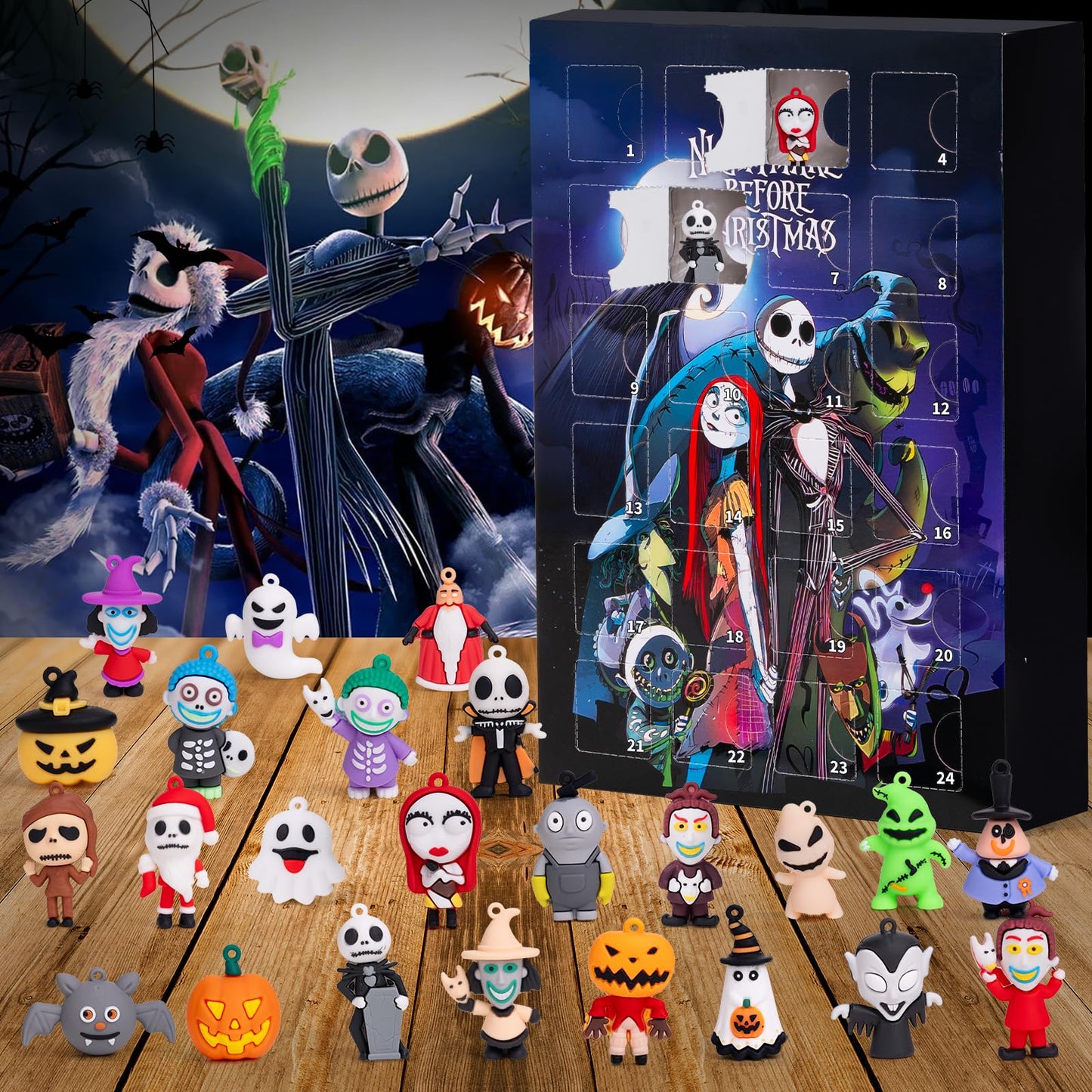 Nightmare Christmas Advent Calendar,Advent Calendar 2025,with 24 Collectible for Kids Adult Boys Girls,Christmas Ornament Countdown Calendar Xmas Gifts Stocking Stuffers