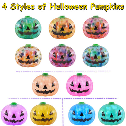 Eavotoy 12 Pack Halloween Pumpkins Stress Balls Fidget Toys Squishy Squeeze Ball Toys for Halloween Party Favors Halloween Treat Bags Gifts