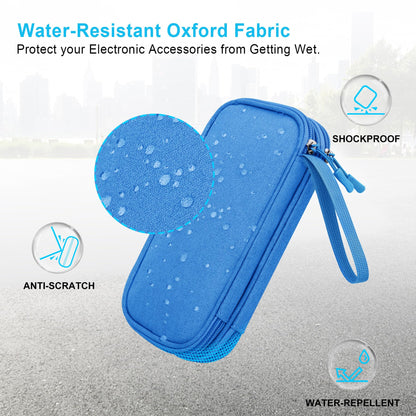 Lacdo USB Flash Drive Case Thumb Drive Holder Case Organizer Portable Electronic Accessories Storage Bag for SanDisk/SamData/Samsung USB Flash Drives Jump Drive Memory Stick, SD Card, Cable, Blue