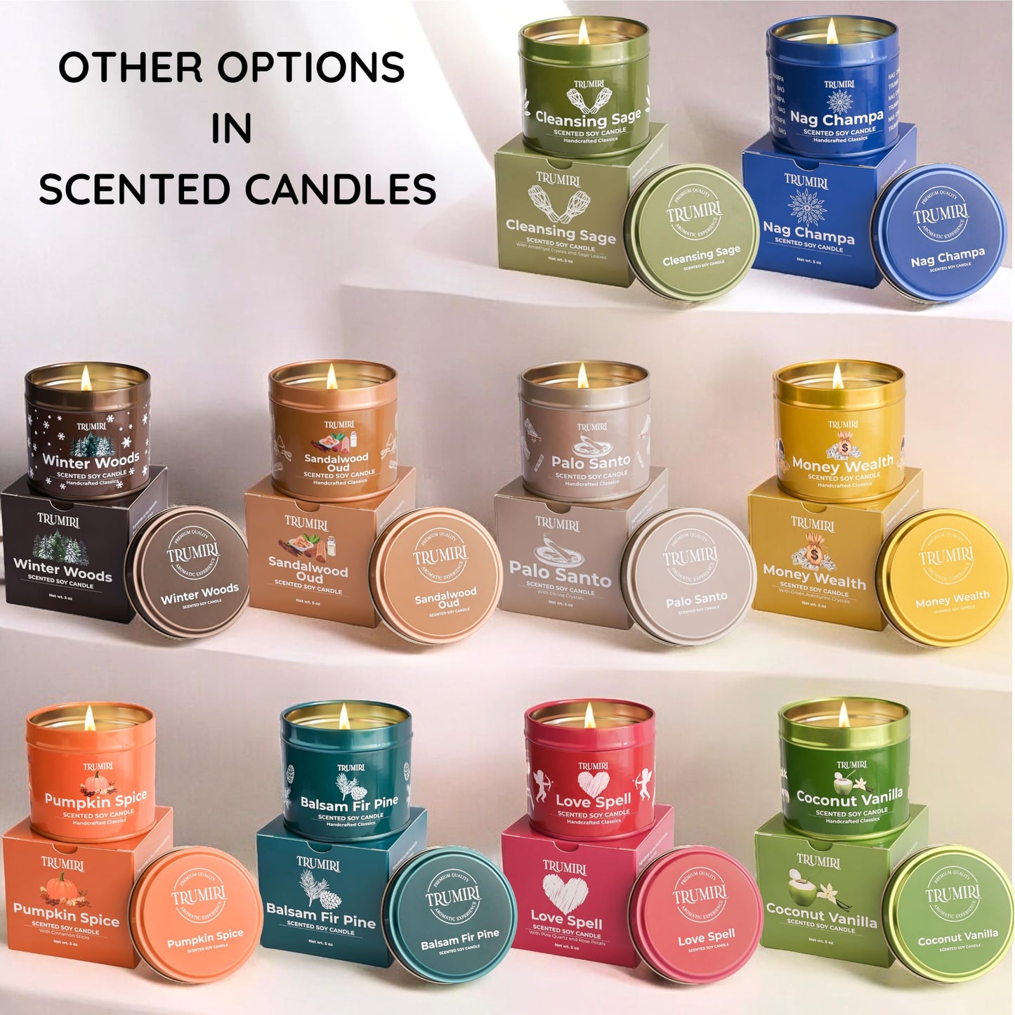 Pumpkin Spice - Cinnamon Soy Candles for Home Scented - for Fall Halloween Thanksgiving Holidays - 5oz Natural Clean Non Toxic Long Lasting Highly Scented Pet Safe Luxury Tin with Essential Oils
