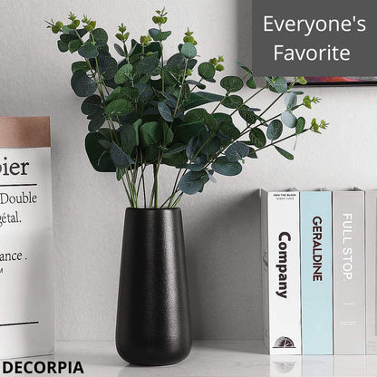 DECORPIA Premium Quality Black Ceramic flower Vase | Home Decor, Vases for Flowers, Farmhouse, Modern, Aesthetic, Bohemian, Pampas Vase