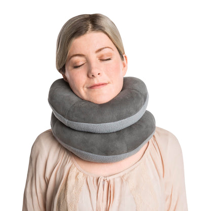 Travelon Deluxe Wrap-N-Rest Pillow, Dark Gray/Light Gray