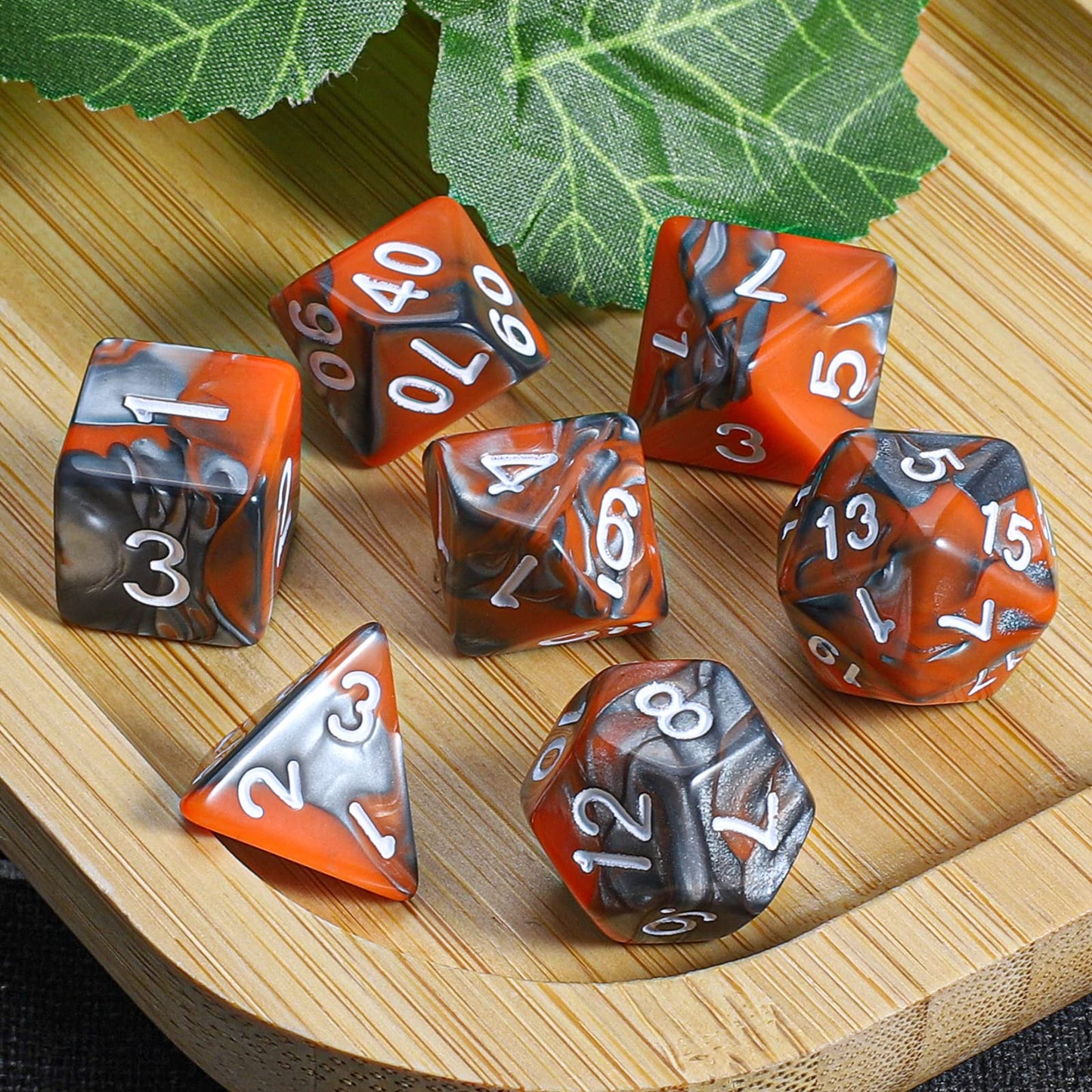 CiaraQ DND Polyhedral Dice Set with a Black Dice Bag for D&D RPG MTG Role Playing Table Games