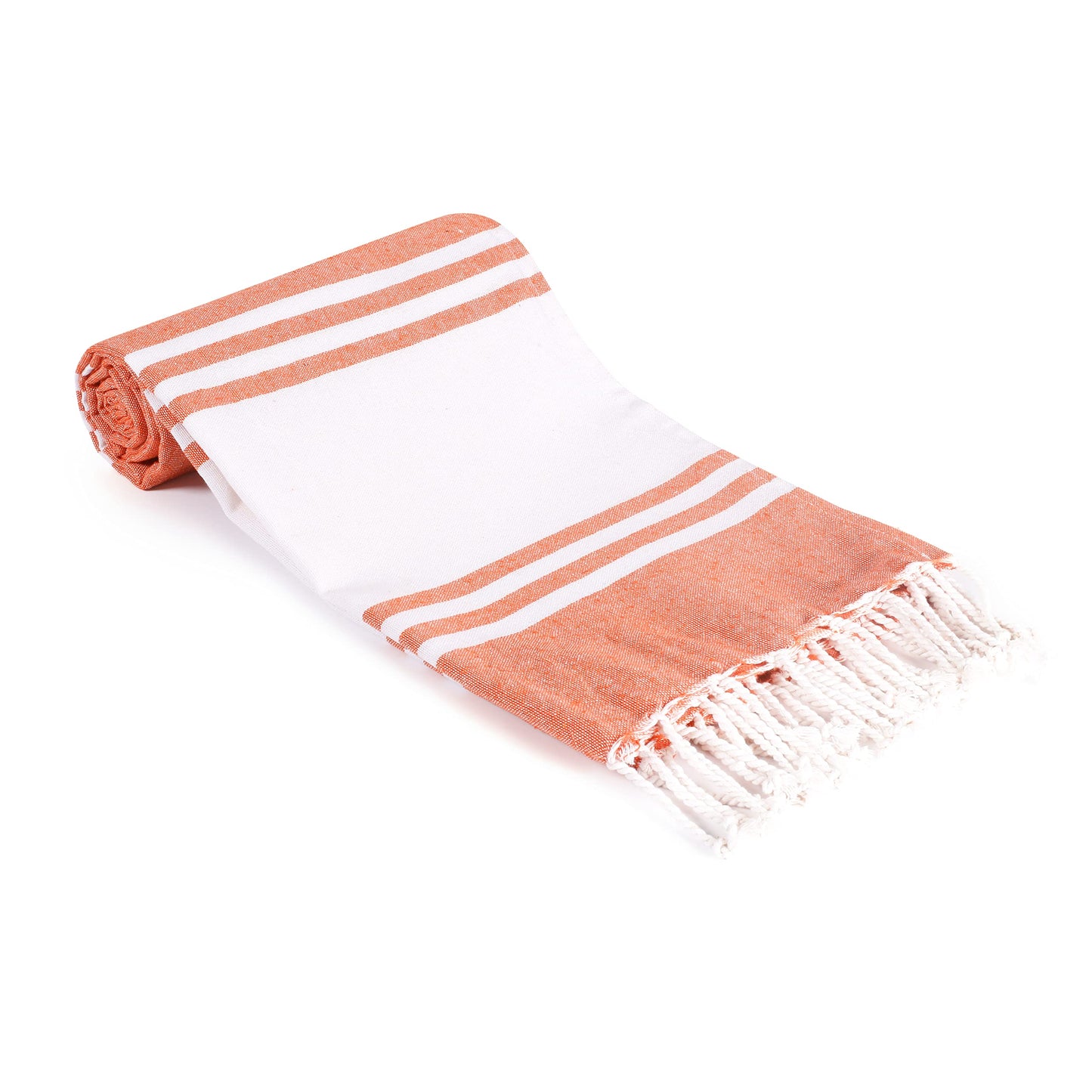 Goroly Home Cotton Turkish Peshtemal Beach Towel, Extra Large, Thin Quick Dry Sand Free Pool & Swim Towel, Bathing Blanket, Travel Essentials, (Orange, 36x71 Inches)