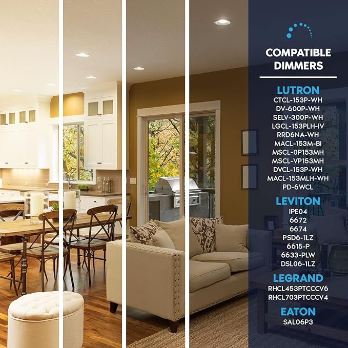 LUXRITE 12-Pack BR30 LED Bulb, 65W Equivalent, 2700K Warm White, Dimmable, 650 Lumens, LED Flood Light Bulbs, 8.5W, Energy Star, E26 Medium Base, Damp Rated, Indoor/Outdoor - Living Room and Kitchen