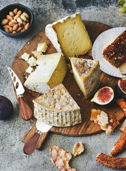 JLIAN MIOR Exquisite 6-Piece Cheese Knives Set, Stainless Steel Cheese Knife Set Collection (Acacia Wood Handle)