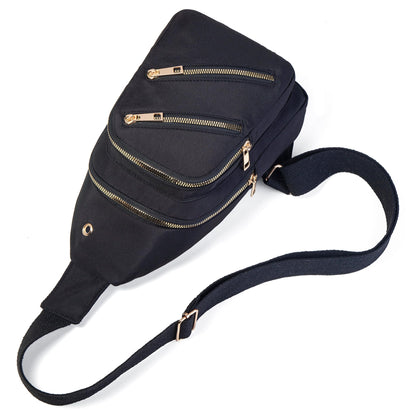 Small Sling Backpack Crossbody Sling Bag for Women, Chest Bag Daypack Fanny Pack Cross Body Bag for Outdoors Hiking Traveling - Black