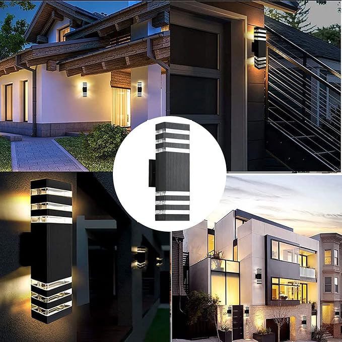 4Pack 15inch Outdoor LED Wall Lights,4000K Day White Outdoor 18W Wall Light Aluminum Body Waterproof IP65 led Porch Light for House Patio Garage Garden.(No Sensor)