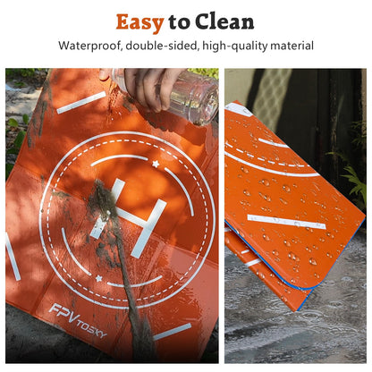 FPVtosky Weighted Drone Landing Pad, Universal 20"(51cm) Fast-fold Double Sided Waterproof Landig Pad Weighted for DJI Mini 3 Pro/Mini 2 /Mini 3/ Mavic 3 / Air 3/Avata/FPV/Phantom Drones etc