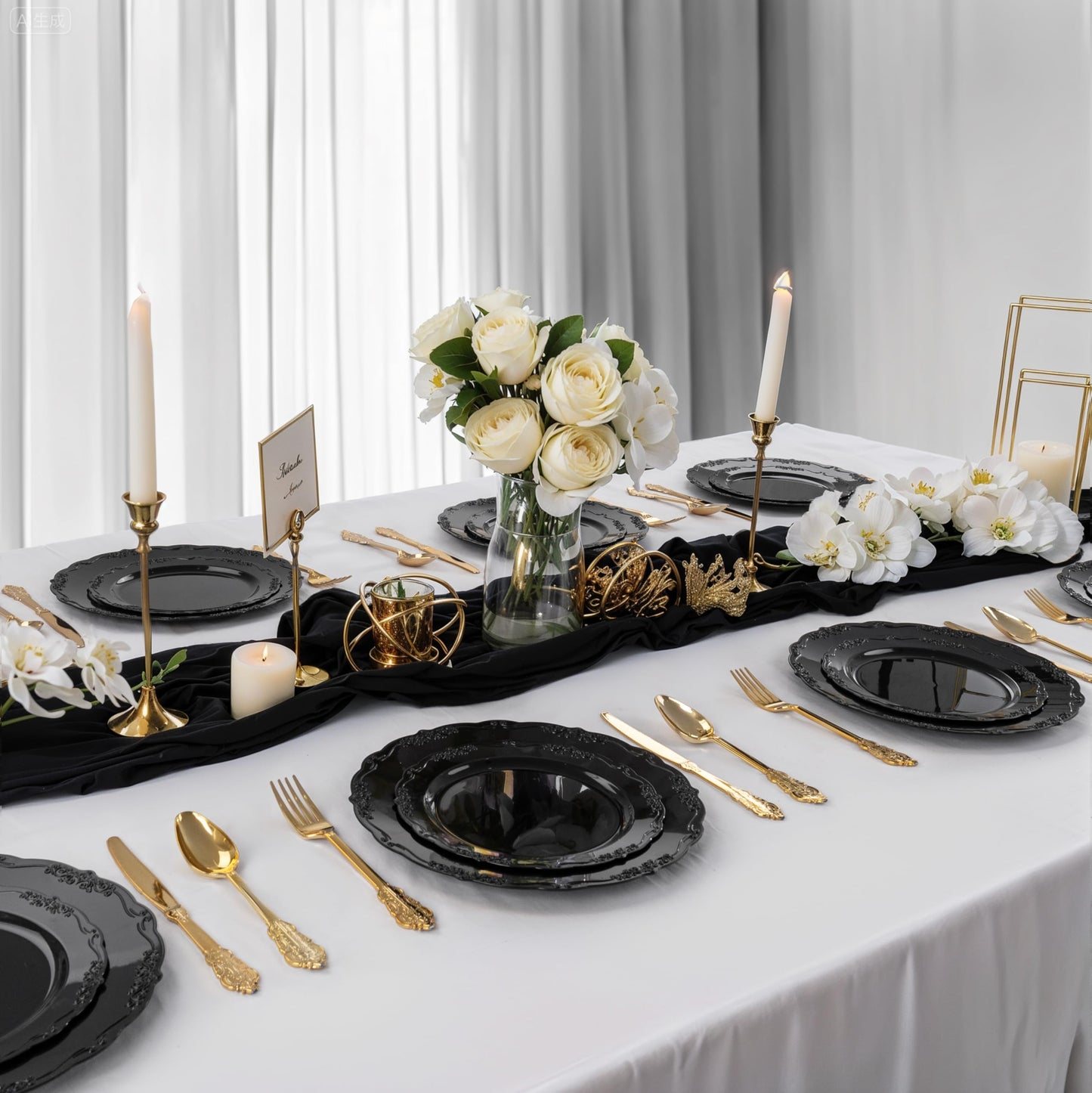 DaYammi 60PCS Black Plastic Plates, Heavy Duty Black Disposable Plates Premium 7.5 inch Dessert Cake Salad Appetizer Plates Hard Plastic Plates Disposable for Halloween Party