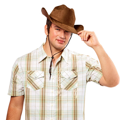 Rubies Brown Faux Suede Cowboy Hat for Adults, Men's No Size