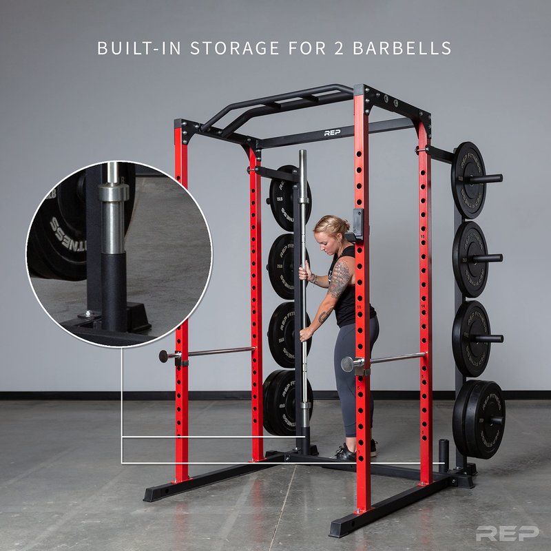 REP Fitness PR-1100 + Dip Attachment + LAT Pulldown + Weight Storage