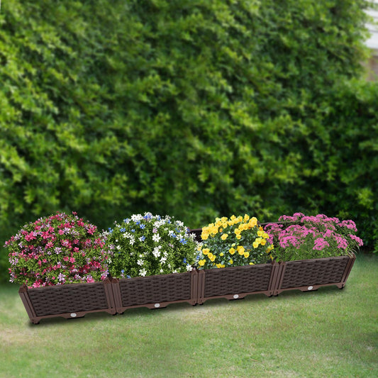 LOHISHILO Large Deepened Raised Garden Bed for Outdoor Plants,Greenhouse Planter with Drainage,Garden Boxes for Vegetables&Flowers, Balconies, Decks, Gardens, Backyards 61.42 * 15.35 * 8.66in