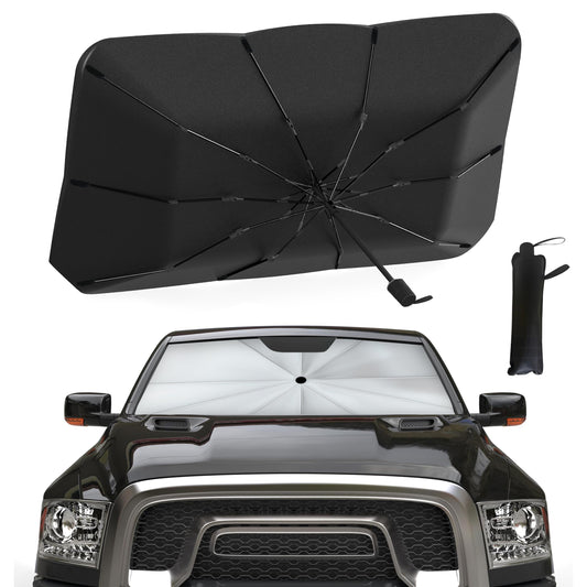 EcoNour Car Umbrella Windshield Sun Shade | Universal Fit Foldable Car & Truck Sun Shade | Double Layer Windshield Cover for SUV, Sedan & Truck | Sun Shade Cover for Front Baby Window Shades - 57"x30"