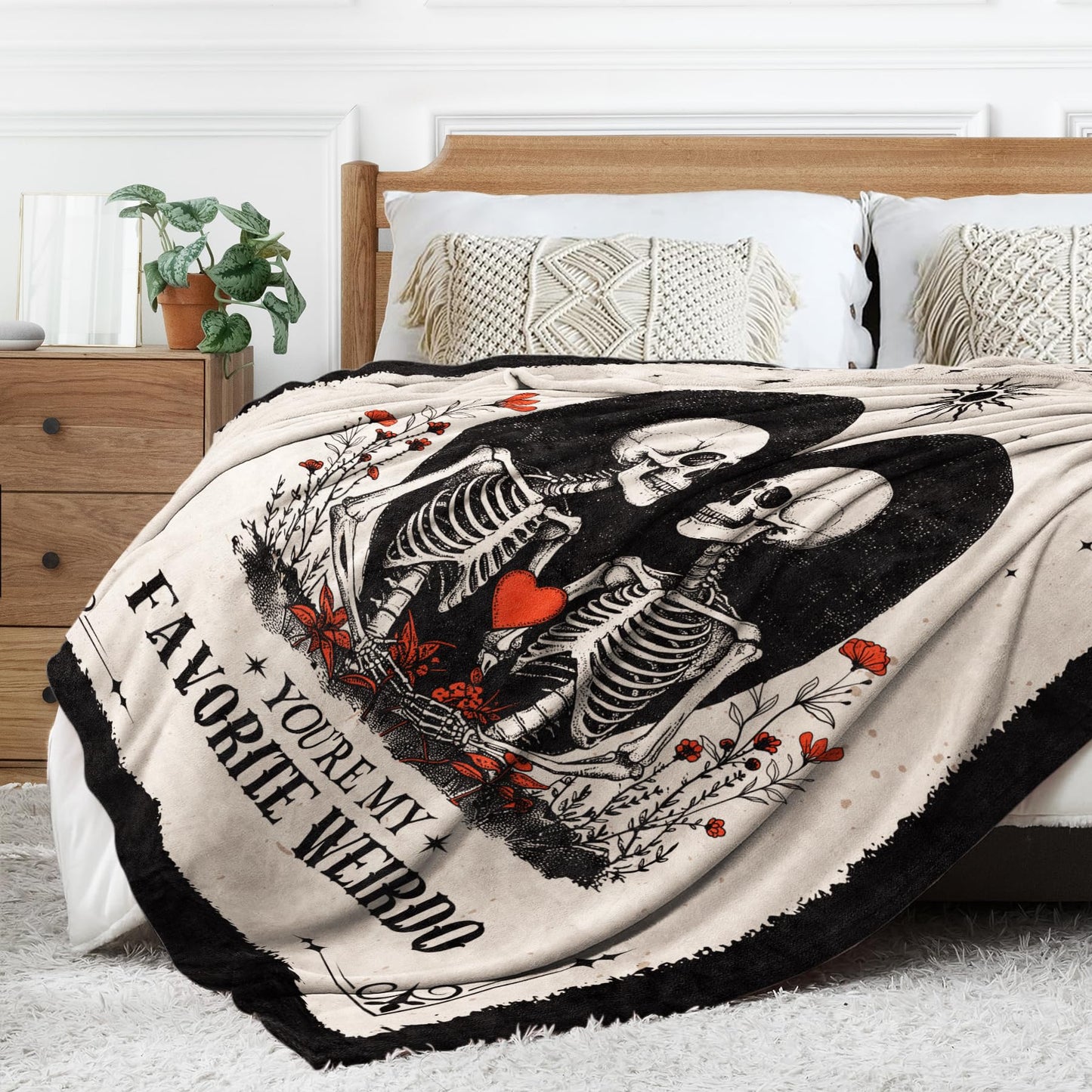 Juratar Gifts for Him Her, Anniversary Halloween Blanket for Women Men, Birthday Gifts for Boyfriend Girlfriend, I Love You Gift, Engagement, Wedding Gift for Wife, Husband, Couple, 60"X50"