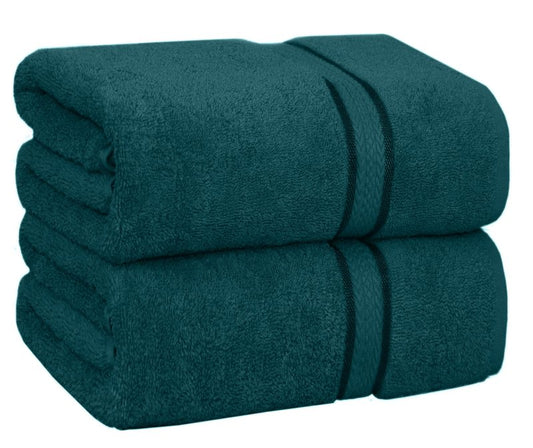 COTTON CRAFT Ultra Soft Bath Sheets - 2 Pack - 35 x 70 - Absorbent Quick Dry Everyday Luxury Hotel Bathroom Spa Gym Shower Beach Pool Travel Dorm - 100% Ringspun Cotton - 580 GSM - Easy Care - Teal