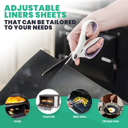 Large Heavy Duty Oven Liner (3 Pack) - Teflon Oven Liners for Bottom of Oven for Gas, Electric and Fan Assisted Ovens - Reusable Non-Stick Oven Mats for Bottom of Oven - BPA Free