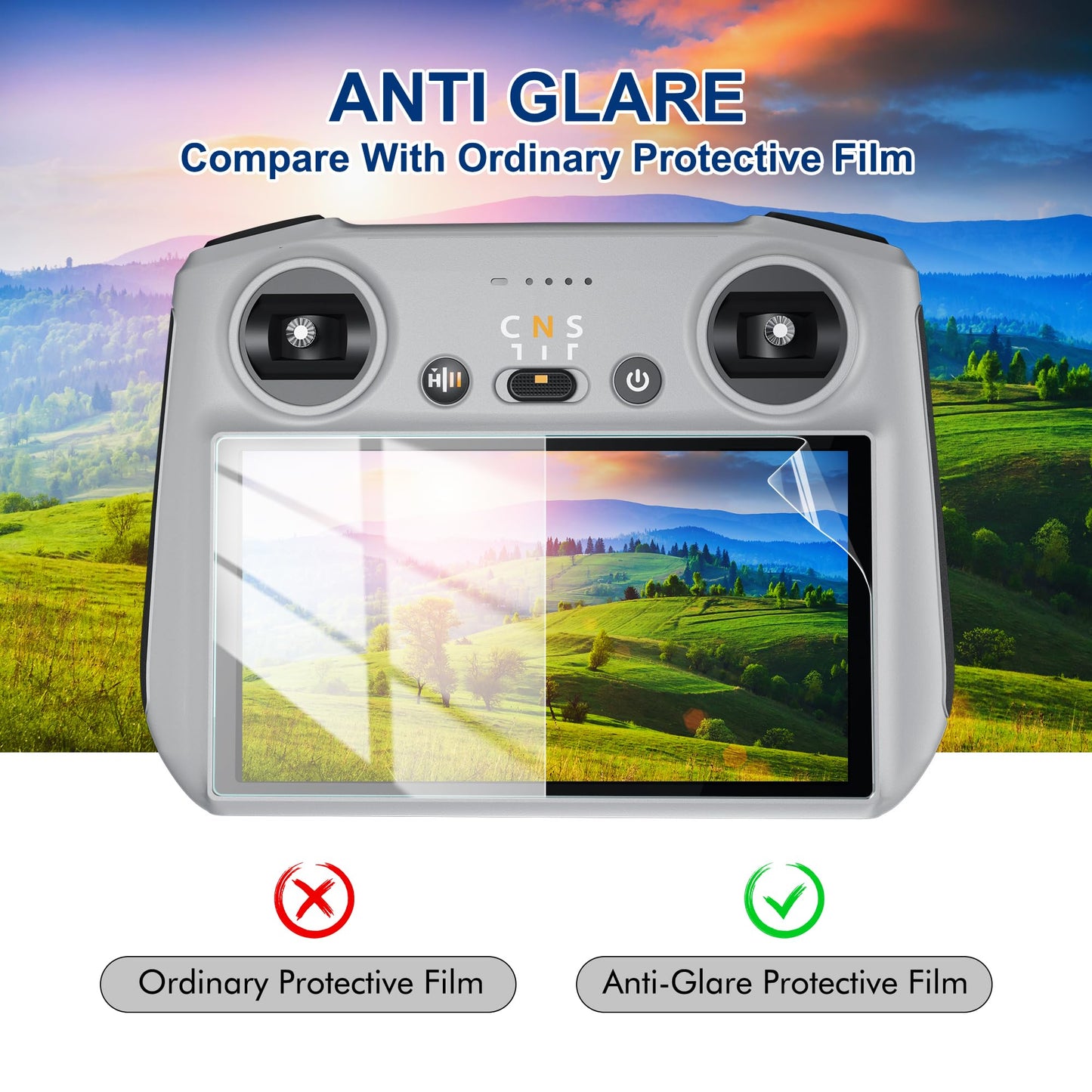 STARTRC Mini 5 Pro Anti-Glare Matte Tempered Glass Screen Protector Film for DJI Mini 4 Pro/3/Air 3s RC/RC 2 Remote Controller Accessories (2 PACK)