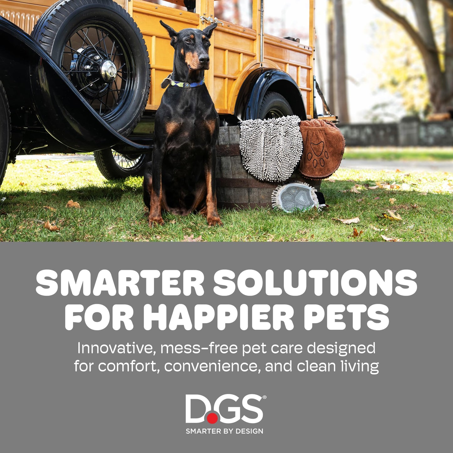 Dog Gone Smart Dirty Dog Doormat - Fast Drying Rug with Super Gripper Backing for Clean Floors - Super Absorbent and Machine Washable Mat for Muddy Paws - Cool Grey