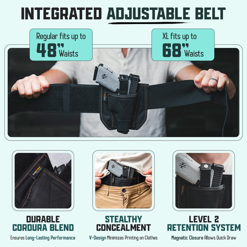 VNSH Lite Belly Band Holster – Comfortable, Lightweight & Discreet | Fits Glock, S&W & More