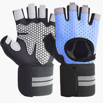 Weightlifting Gym Gloves for Men Women, Breathable Workout Gloves, Anti-Slip Exercise Gloves, Adjustable Wrist Support, Full Palm Protection, Lightweight