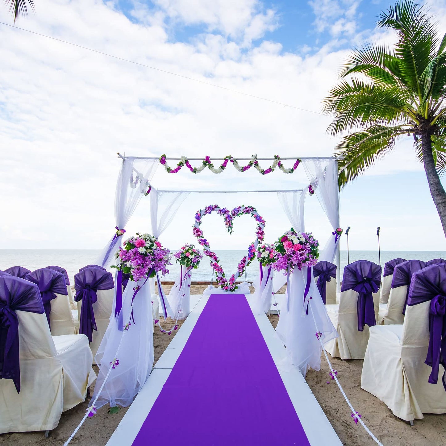 Shappy Purple Carpet Runner Rug for Party 55gsm Purple Runner for Prom Events Thickness with Carpet Tape Hallway Rug for Graduate Wedding Party Dance Floor Outdoor Accessories(2.6 x 60 Feet)