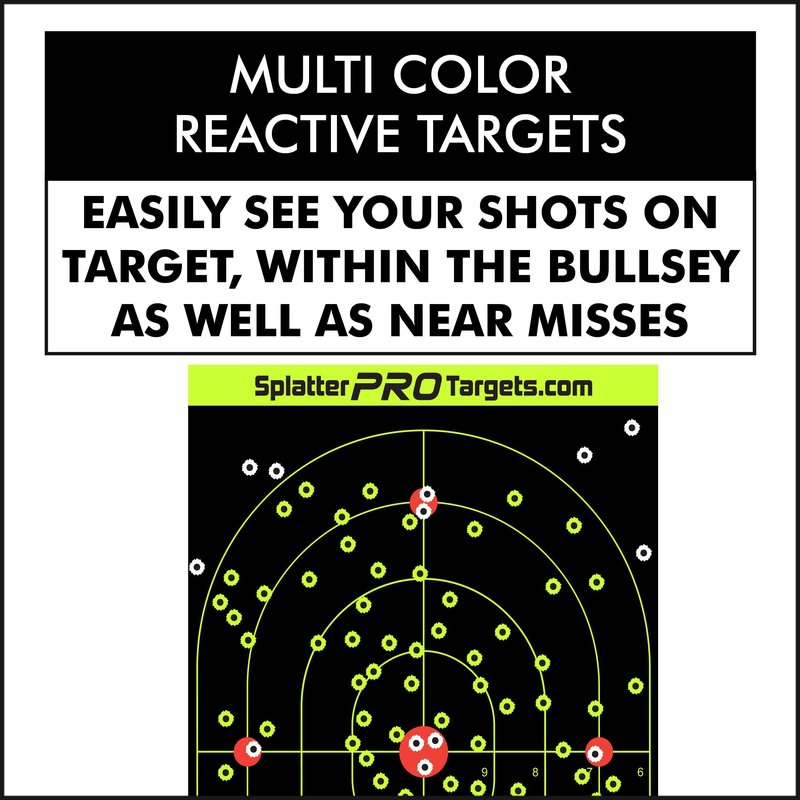 12x18 Splatter Targets. Shots Burst with a Bright Splatter Upon Impact. Instantly See Your Shots. (10)