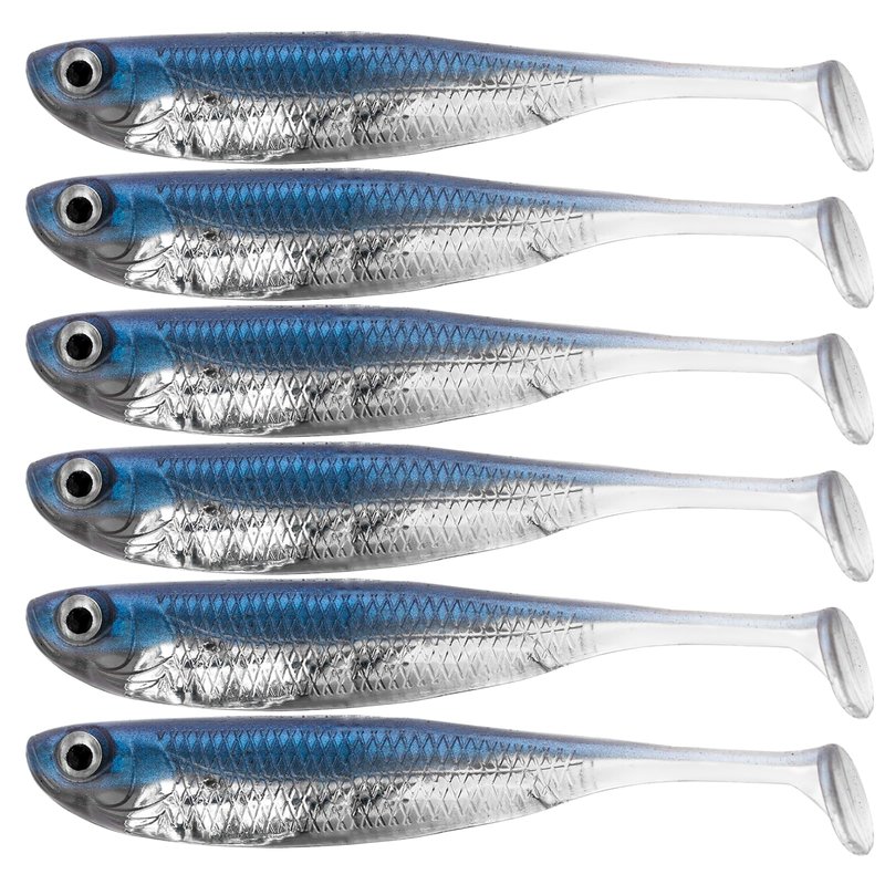 QualyQualy Soft Plastic Swimbait Paddle Tail Shad Lure Soft Bass Shad Bait Minnow Paddle Tail Swim Bait for Bass Trout Walleye Crappie - 2.75in, 3.14in, 3.94in, 5in