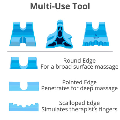 DaVinci Tool Red & Blue -USA Made- Extra Firm Neck Tension Relief & Pressure Point Massage Tool - Occipital Release Tool - Cervical Traction Device- Suboccipital Release Device - Neck Stretcher